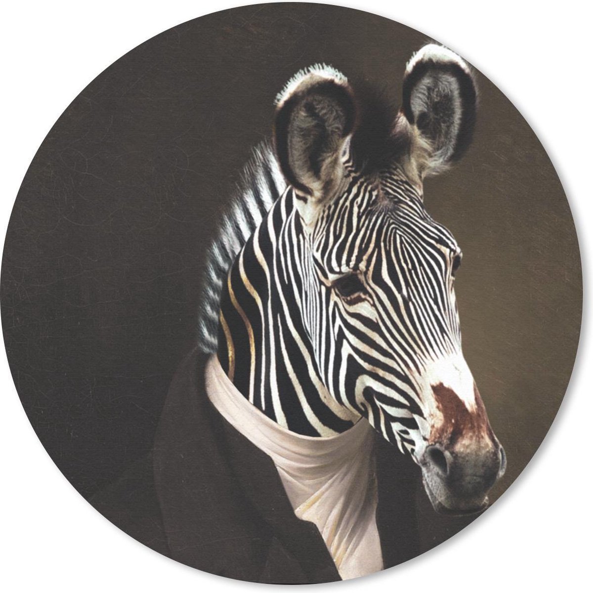 Muismat rond 50x50 cm - Mousepad Zebra - Portret - Kleding - Ronde muismatten