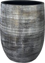 Bloempot Miami hoog - d26 x h40cm - Zwart Cement