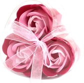 Zeep Bloemen - Roze Rozen - Set van 3 rozen  - 2 sets