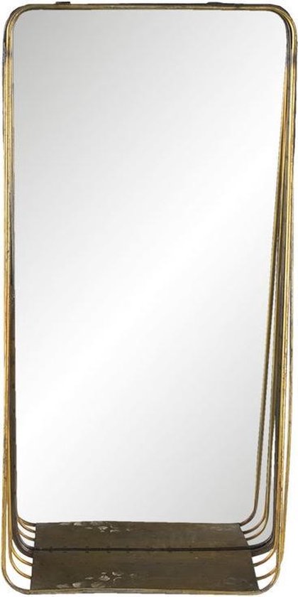 Spiegel - Wandplank - Wandspiegel - Decoratieve Spiegel - Goud - 59 cm hoog