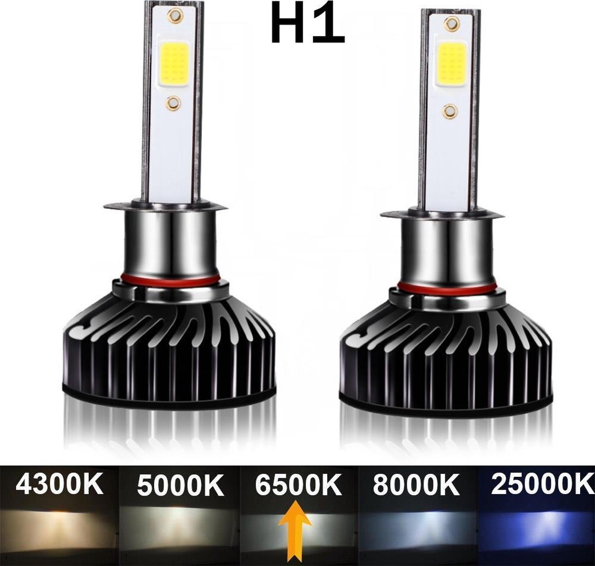 1 Ampoule LED H1 CANbus 4000LM, Lumière Blanche 6000K