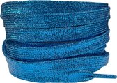 Veters voor sneakers - Glitter - shiny - Arragon - 120cm - plat - blauw