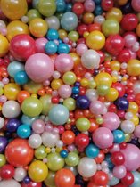 Funcakery Eetbare parels Multicolor regenboog kleuren 2 mm tot en met 1,4 cm doorsnede glad taartversiering topping snoep taartversiering feest-taart decoratie suikerstrooisels sui