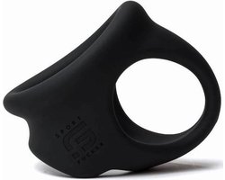 Sport Fucker - Cock Chute - Rekbare Cockring en Ballenspreider - Liquid Siliconen - Zwart