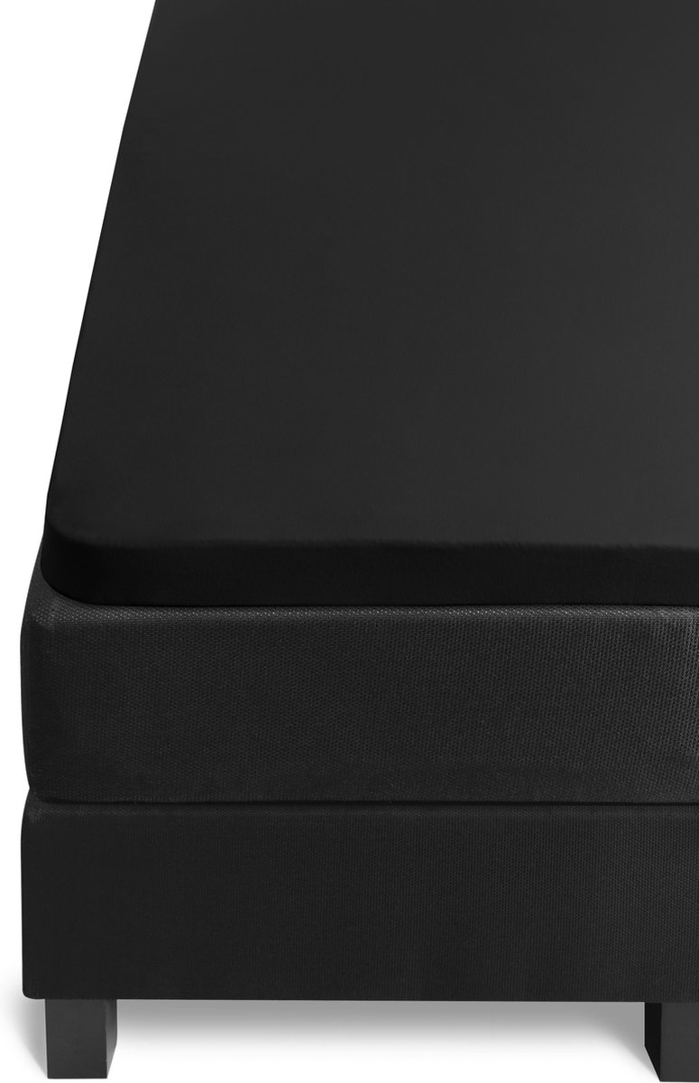 Riviera Maison Jersey Lycra - Topper Hoeslaken - 080/090x200/210/220 - Zwart