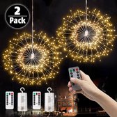 LED dandelion light x 2 pack | Led vuurwerk licht | kerstversiering licht | 150 led |Led Verlichting op batterij - Starburst - Vuurwerk Effect - Buiten Verlichting - 8 Verschillende Licht Eff