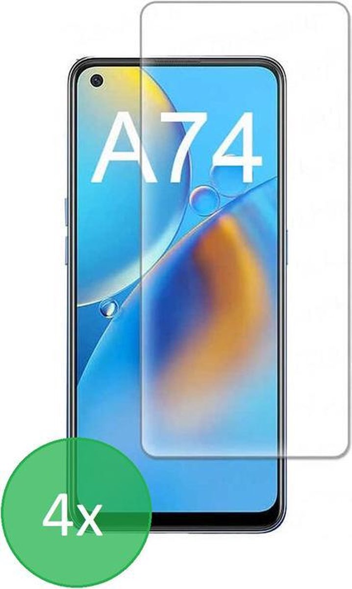 Geschikt Voor: Oppo A74 4G - 4x Screenprotector - screen protector - glas - bescherm - beschermglas