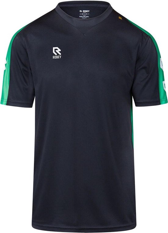 Robey Robey Performance Shirt  Sportshirt - Maat 164  - Unisex - zwart/groen