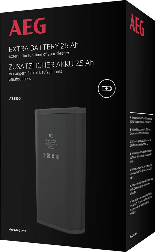 AEG AZE150 - Losse batterij voor de AP81 steelstofzuiger - Accu stofzuiger  | bol.com