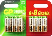 GP Batteries Super 8 +8 gratis AA batterij (penlite) Alkaline 1.5 V 16 stuk(s)