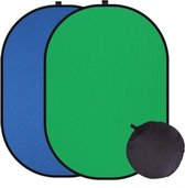 Studiotrixs® Green Screen Doek 100 x 150cm - Fotografie Achtergrond - 2 In 1 Groen/Blauw - Groen & Blauw Scherm - Achtergrond Doek - Voor Studio & Thuis - Opvouwbaar - Met Opbergtas