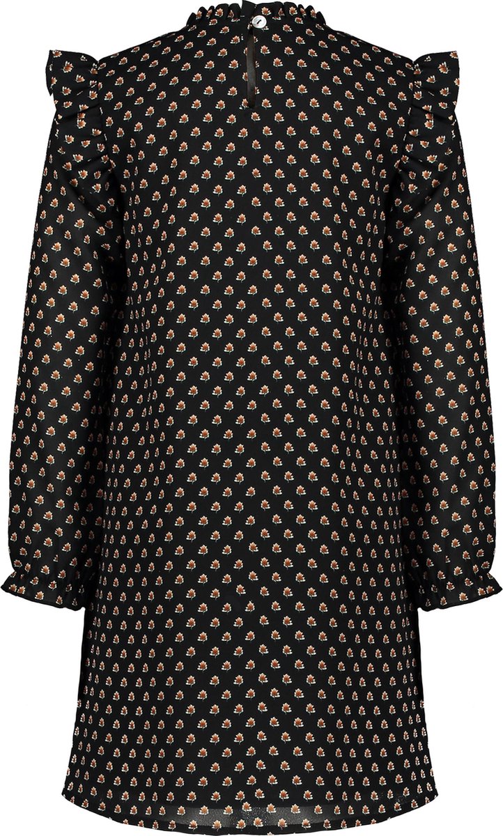 Moodstreet  Meisjes Jurk Zwart All-over print - Maat 86/92