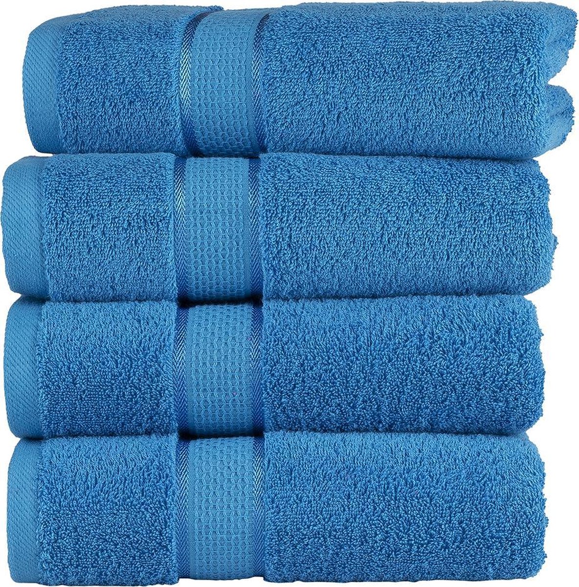 Homéé handdoek Ruche turquoise 50x100 cm gekamde katoen 550g. p.m² 4 stuks
