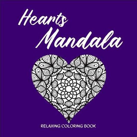 HEARTS MANDALA Relaxing Coloring Book - cover