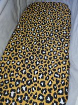 Kinderwagen matrashoes - pantermotief - geel - tricot stof
