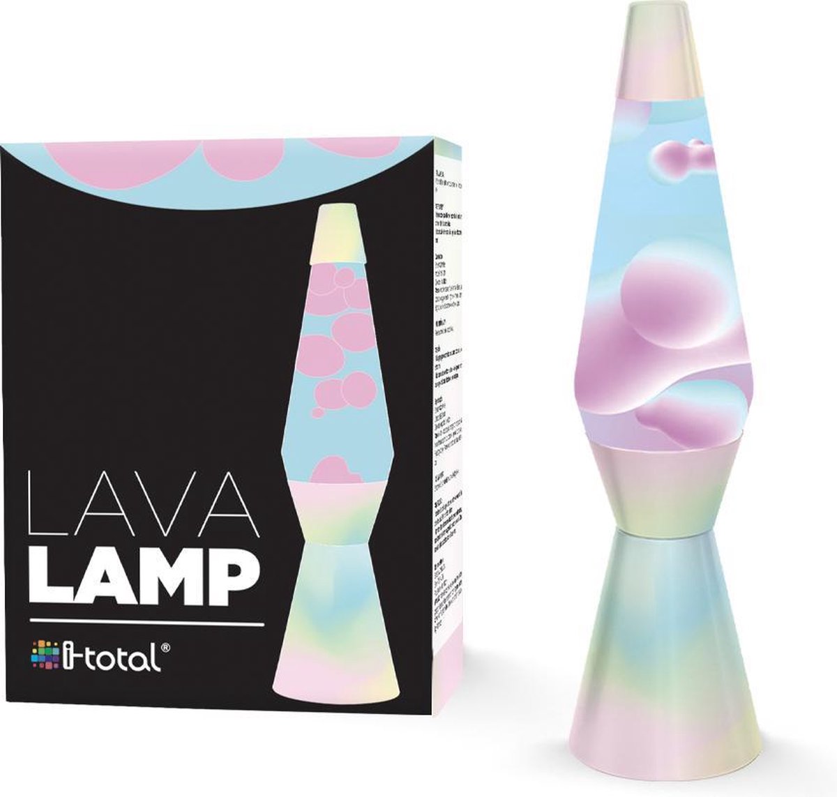 i-Total Lavalamp - Lava Lamp - Sfeerlamp - 40x11 cm - Glas/Aluminium - 30W  - Rainbow... | bol.com