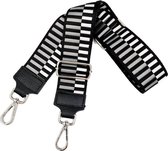 Verstelbare schouderriem | Zwart, Grijs NEW LOOK 5cm |  Kleurige brede tasriem-  Schouderriem voor dames en heren- Verwisselbare tasband met haaks- Tashengsel - Bag Strap - Verstel
