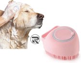 Repus Schoonmaakborstel met zeepdispender Roze | Huisdier borstel | hondenborstel | Kattenborstel | Borstel met zeep | Verzorgingsborstel | Wasborstel | Badborstel | Huisdieren | D