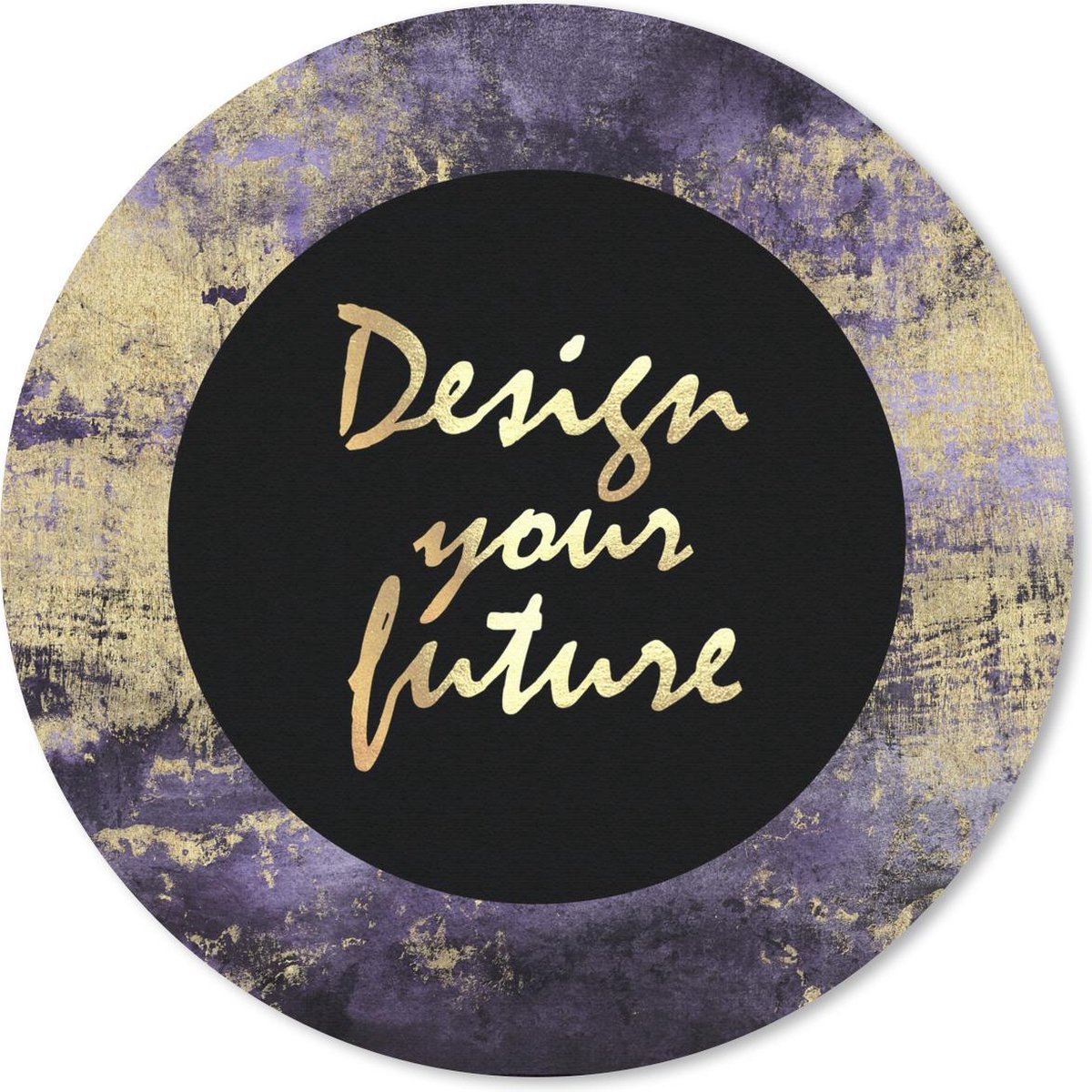 Muismat rond 40x40 cm - Mousepad Quote - Toekomst - Goud - Ronde muismatten