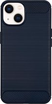 BMAX Carbon soft case hoesje geschikt voor Apple iPhone 13 Mini - Telefoonaccessoires - Telefoonhoesjes - Telefonie & Accessoires - Soft cover - Telefoonhoesje - Beschermhoesje - Telefoonbescherming - Blauw