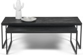 Spinder Design Daniel - Salontafel Set - 119x55x40 cm - Zwart