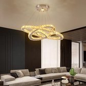 Luxe Hanglamp - Chandelier / Kroonluchter met ringen - Verstelbare verlichting - Kristal - Koele en warme verlichting