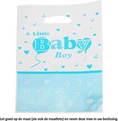 10 Uitdeelzakjes Baby Boy Blauw 16,5 x 25 cm - Cellofaan Plastic Traktatie Kado Zakjes - Snoepzakjes - Koekzakjes - Koekje - Cookie - Geboorte - Birth - Blue