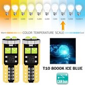 T10 Led Lamp IJs Blauw  (Set 2 stuks) ICE BLUE 8000K Canbus 5W5 | W5W | Led Signal Light | 12V | 168 | 194 | 2x | Stadslicht | Kentekenplaat Verlichting | 3030 6 SMD | Autolamp | 8000 | Kelvin | Autolampen | BLUE | Car licht | Lampen | 2W