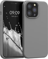 kwmobile telefoonhoesje geschikt voor Apple iPhone 13 Pro - Hoesje met siliconen coating - Smartphone case in steengrijs
