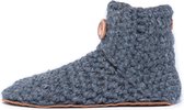 Kingdom of Wow - Sloffen Hoog Unisex Wol Charcoal Grijs Maat 42/43- Handgemaakt