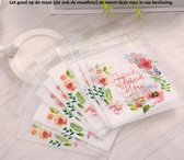 10 Uitdeelzakjes Thank You 10 x 10 cm met plakstrip - Cellofaan Plastic Traktatie Kado Zakjes - Snoepzakjes - Koekzakjes - Koekje - Bedankt - Bedankje