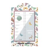 Hobbit omslagkalender luxe vlinders op schild 2022 - ringband - ongeveer een A4 formaat - 2-weeks omslagkalender met spiraal - 1 week per pagina - met pen - vlinders