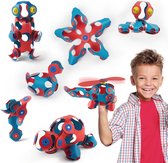 Clixo Crew 30 stuks set (flamingo/turquoise)- flexibel magnetisch speelgoed– combinatie van origami en bouwspeelgoed-montessori speelgoed- educatief speelgoed- speelgoed 4,5,6,7,8 jaar jongens en meisjes
