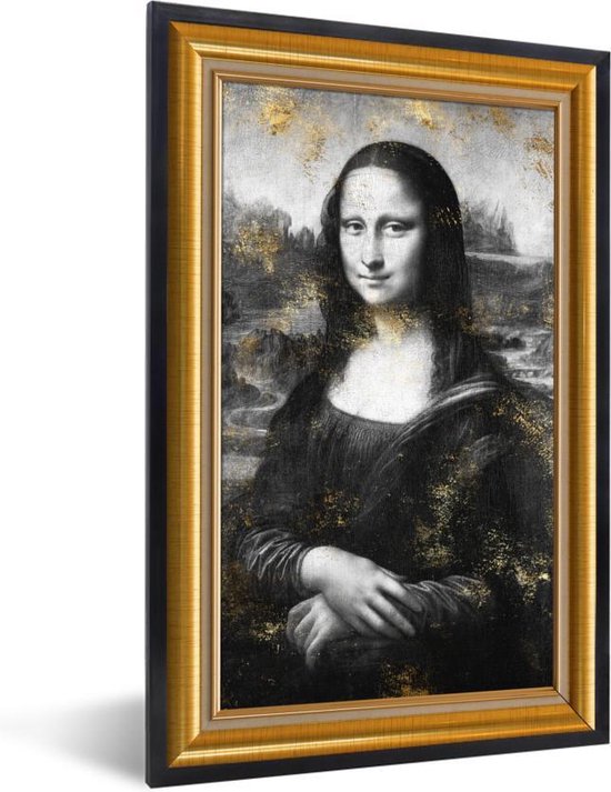 Fotolijst incl. Poster - Mona Lisa - Da Vinci - Goud - Lijst - 40x60 cm - Posterlijst