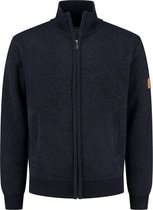 MGO Nick - Heren Chenille vest - Cardigan gevoerd plyfleece - Blauw - Maat M