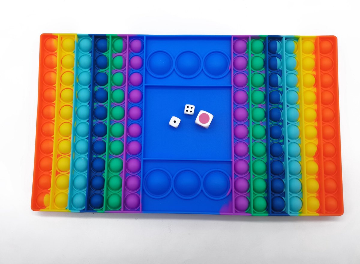 Plop Up! Jumbo - XXL Pop It - Rainbow Fidget Toys met 3 dobbelstenen |  Games | bol.com