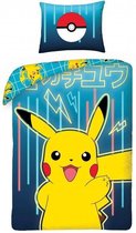 Pokemon Dekbedovertrek Pikachu - Eenpersoons - 140 x 200 cm - Katoen | Pokémon - Populair/Trend | 1x Kussensloop 70x90cm