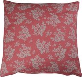 Hoyz | Kussen Single Rose Rood | 45 X 45 | Sierkussen Voor Woonkamer Of Slaapkamer