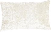 Hoyz | Crushed Velvet Off-Wit Kussen | 30 X 50 | Sierkussen Voor Woonkamer Of Slaapkamer