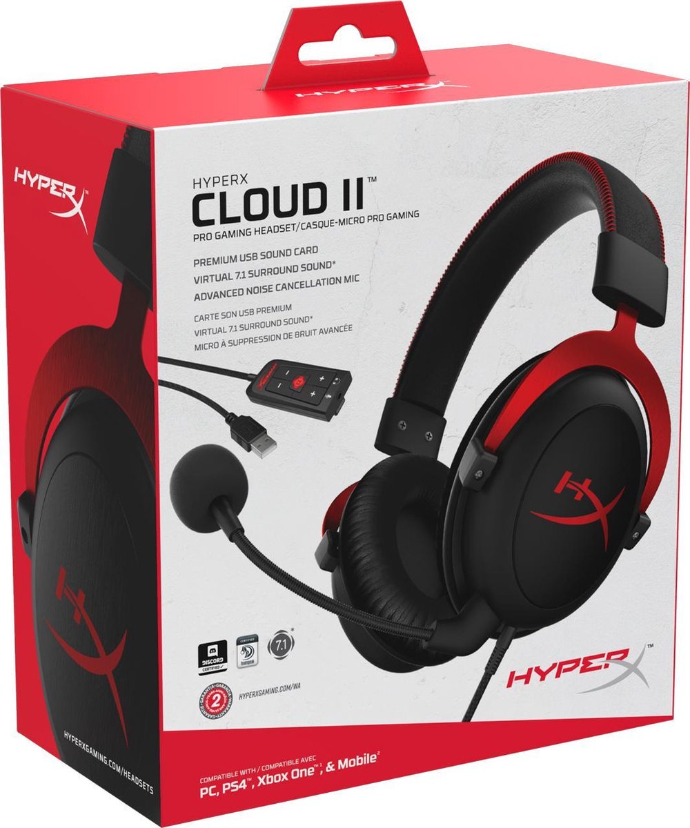 HyperX Cloud II - Gaming Headset - PC - Rood | bol.com