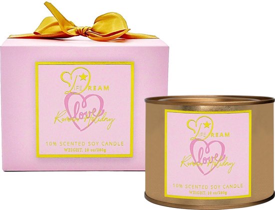 Life Dream Love Geurkaars – Cadeautje Voor Haar – Zoete Geur – Kerstgeschenk – Geurkaarsen Geschenkset Mannen en Vrouwen – Kaarsen – Scented Candle – Cadeau – Roze