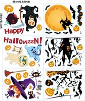 Halloween raam & deur decoratie - versiering - halloween stickers - PVC - 6 Vellen herbruikbaar!