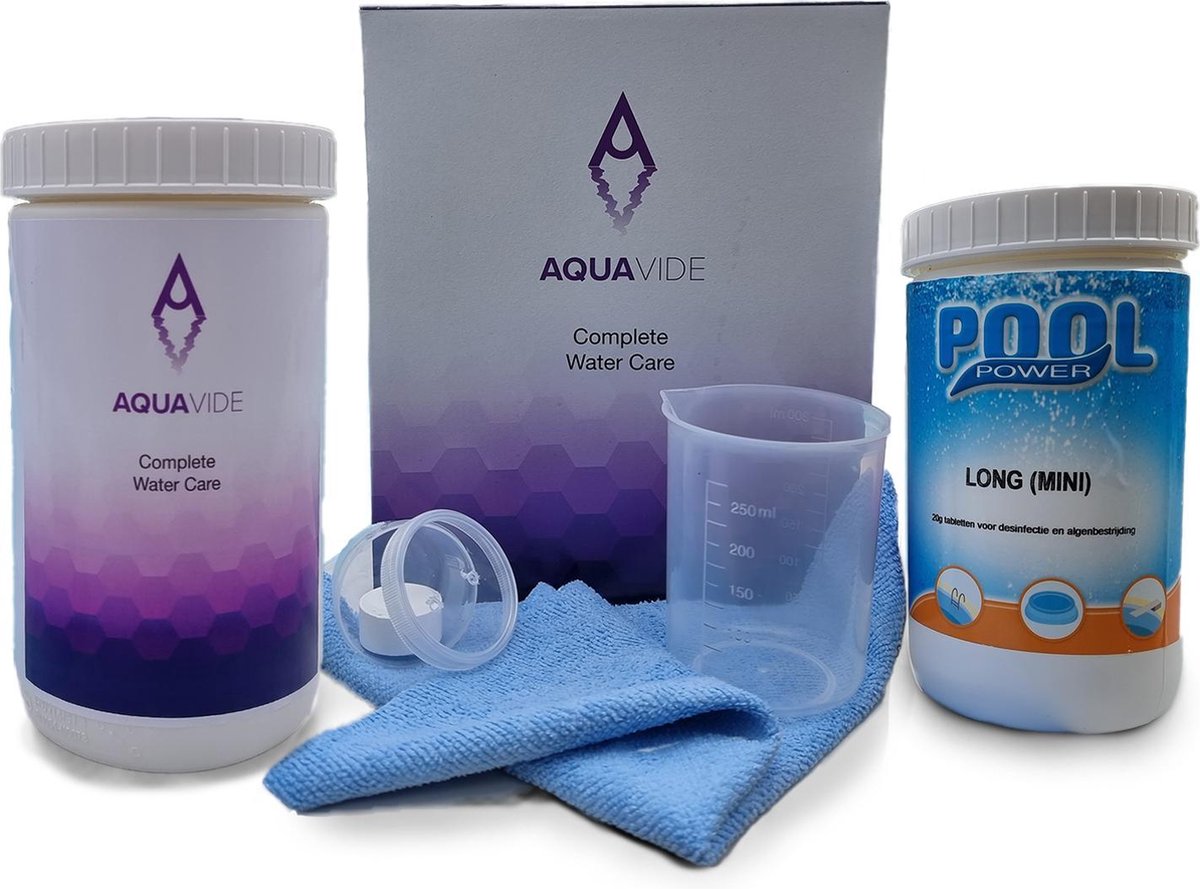 Aquavide - Zwemspa Box - Zwem spa onderhoud - reiniger - chloortabletten - alles in 1 - voor kristalhelder en schoon water