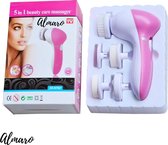 Almaro® Gezichtsborstel - Gezichtsreiniger - Face wash - Elektrische gezichtsborstel - Incl. 5 opzetstukken - Incl. 2 batterijen