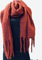 Sjaal warm extra dikke kwaliteit bruin 180/55cm