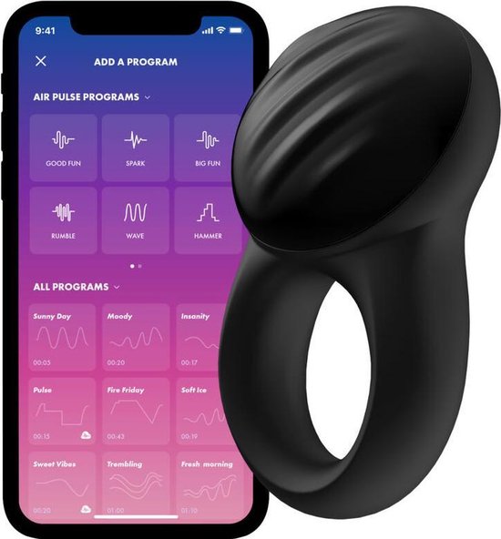 Satisfyer 'Signet Ring Connect App', penisring / cockring met app (8,5 cm)