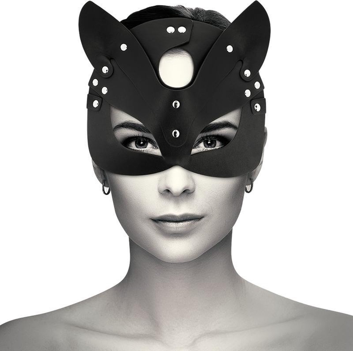 COQUETTE ACCESSORIES | Coquette Vegan Leather Mask With Cat Ears | BDSM | Fetish | Woman Mask | Kinky | Bondage | Carnaval