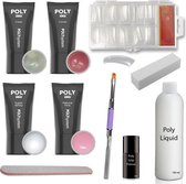 Easy Nails Polygel Kit - Starterset voor Nepnagels - 4 kleuren - Polyacryl Gel - Geschikt voor alle Nageltypes