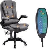 Dakta® Massagestoel | Bureaustoel | Ergonomisch | Leer | Zwart | Gamestoel | Met massagestand