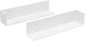 Wandrek - Wandplank - Set van 2 stuks - Spaanplaat - Wit - Afmeting (LxBxH) 75 x 16,5 x 16,5 cm